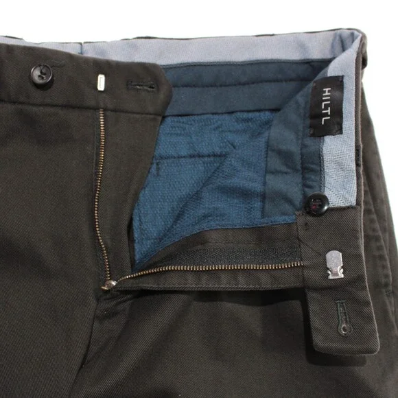 Hiltl NWT Chinos / Casual Pants Size 48 32 US Parma In Solid Gray Cotton Blend